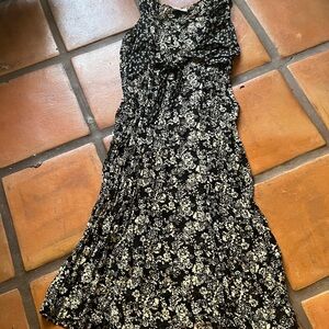 Floral Black and Cream Women's Dress